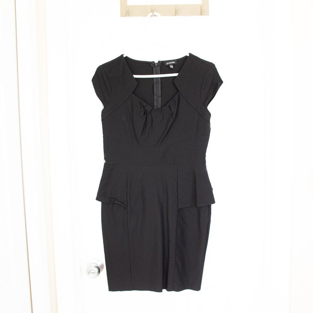 Le Chateau Black Peplum Dress